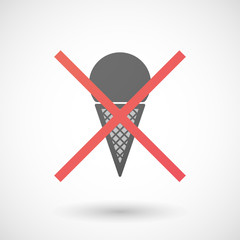 Not allowed icon with a cone ice cream