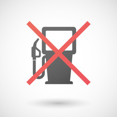 Not allowed icon with a gas station sign
