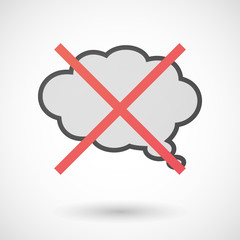 Not allowed icon with a balloon cloud