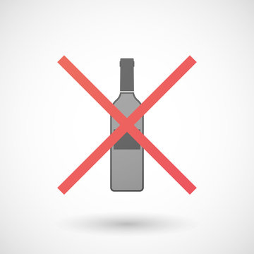 Not allowed icon with a bottle of wine