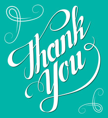 Thank You hand lettering. Handmade calligraphy vector eps8