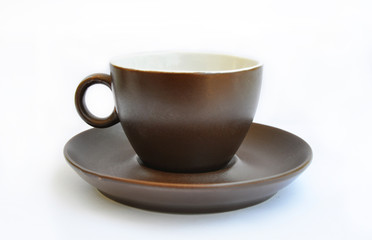 cup and saucer isolated on a white background