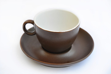 cup and saucer isolated on a white background