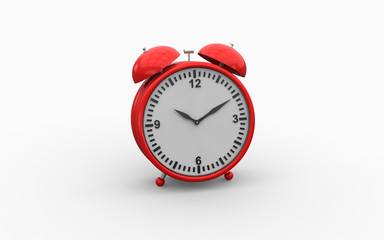 3d illustration of old fashioned alarm clock on white background