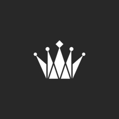 Crown black and white logo, royal symbol