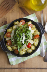 Gnocchi with pesto and rocket