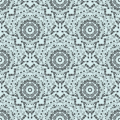 Abstract Seamless Blue and Black Color Geometric Vector Pattern