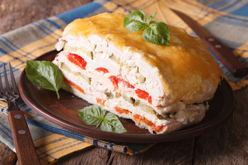 Chicken fillet stuffed with vegetables and cheese