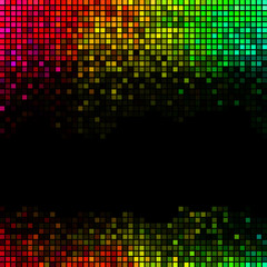 Obraz premium Abstract lights disco background. Multicolor square pixel mosaic