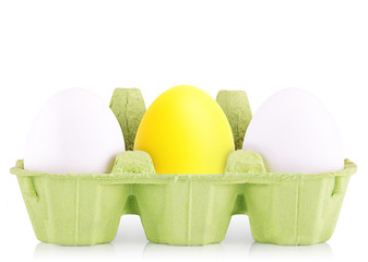 Symbol Concept white egg isolated in box