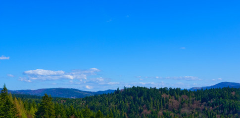 Mountains landscape views at spring time