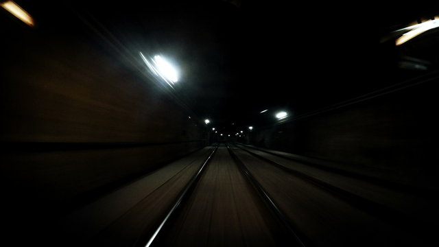4k Footage Old Vienna underground Tram timelapse footage