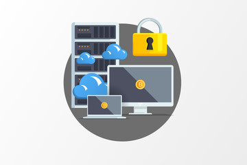 Isolated flat color vector illustration on light background. Vis