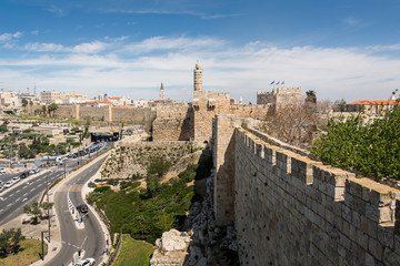 Fototapeta premium Tower of David from The Ramparts Walk
