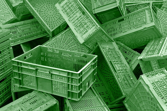 Grüne Kisten, q. Stock Photo