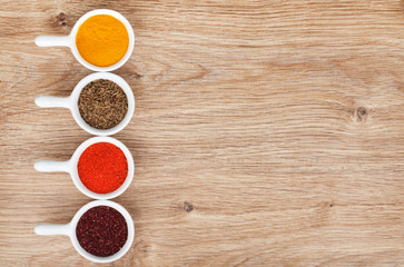 Various spices selection