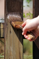 neue Lasur für den Gartenzaun