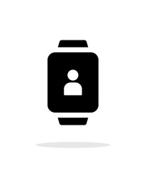 User account on smart watch simple icon on white background.
