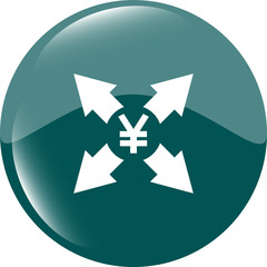 Yen JPY sign icon. web app button. web icon