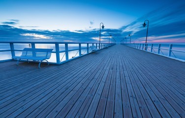 Fototapeta premium Seascape with pier. Molo in Orlowo, Gdynia