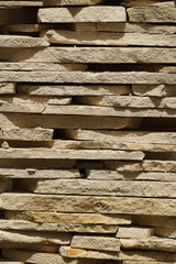 Tiles from sandstone close up. Vertical