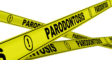 Parodontosis. Yellow warning tapes