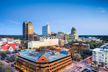Stof per meter Raleigh, North Carolina, VS Downtown Skyline © SeanPavonePhoto
