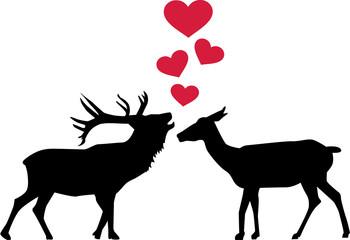 Fototapeta na wymiar Deer love