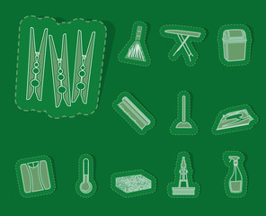 Home objects and tools icons - vector icon set