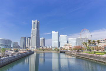 Naklejka premium 横浜みなとみらい・ランドマークタワー周辺