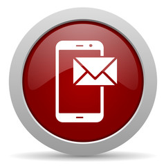 mail red glossy web icon