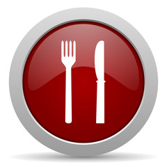 eat red glossy web icon