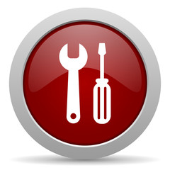 tool red glossy web icon