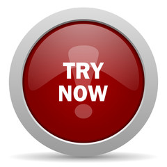 try now red glossy web icon