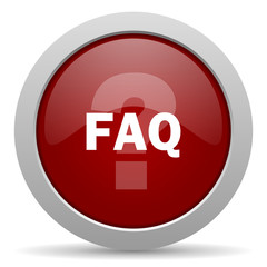 faq red glossy web icon