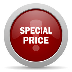 special price red glossy web icon