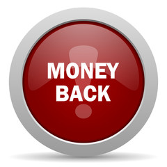 money back red glossy web icon