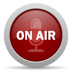 on air red glossy web icon