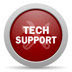 technical support red glossy web icon