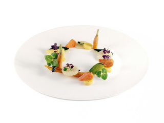 vegetable arrangement on the plate