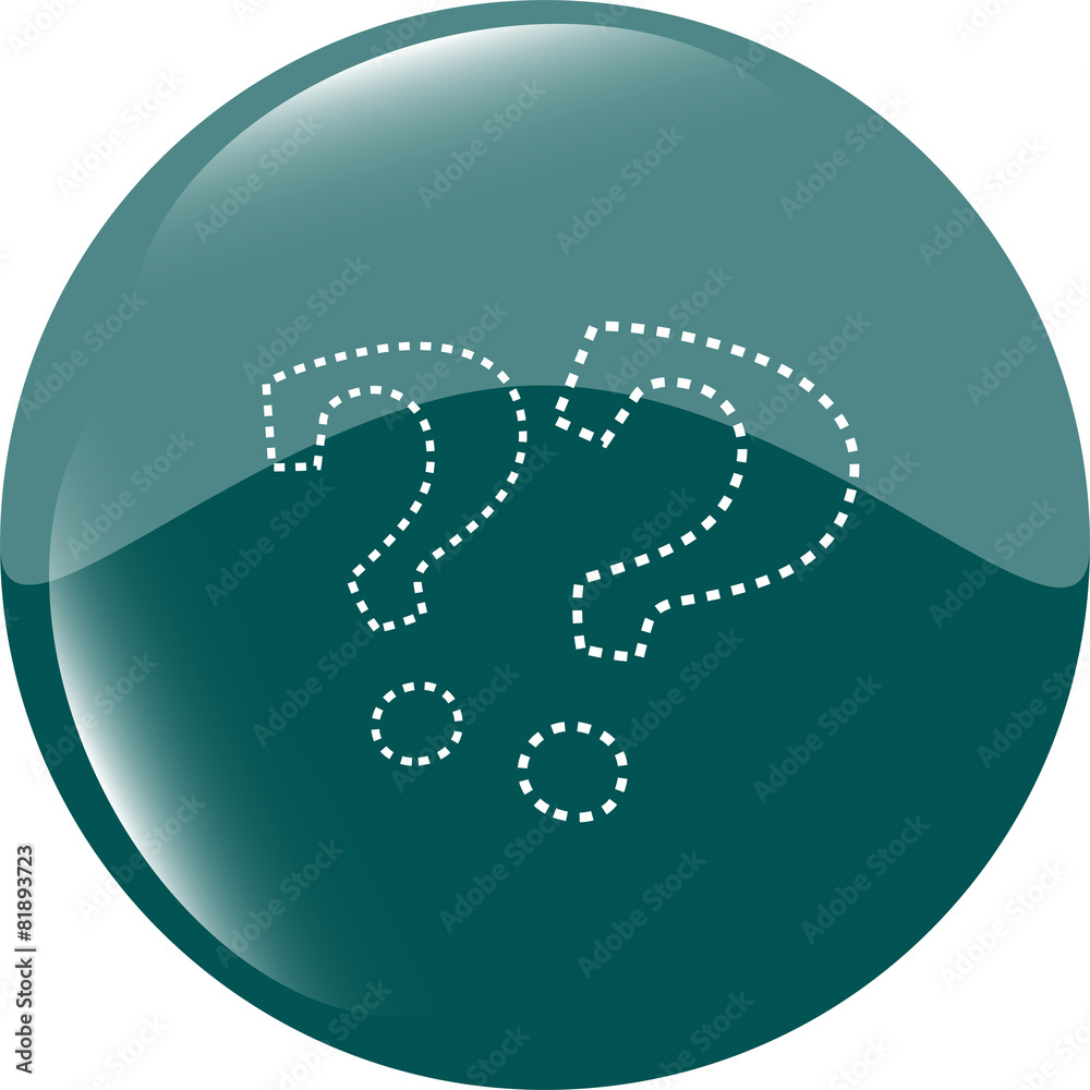 Poster stylish web button with question mark