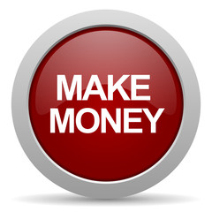 make money red glossy web icon