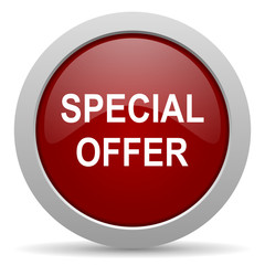 special offer red glossy web icon