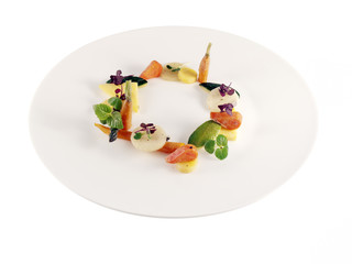 vegetable arrangement on the plate