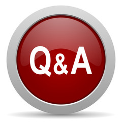 question answer red glossy web icon