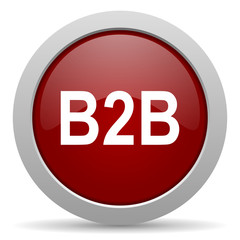 b2b red glossy web icon