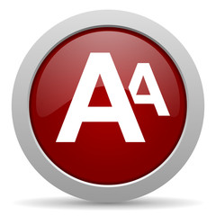 alphabet red glossy web icon