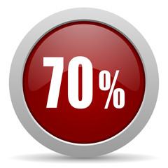 70 percent red glossy web icon
