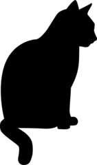 Silhouette sitting Cat