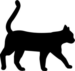 Silhouette walking cat